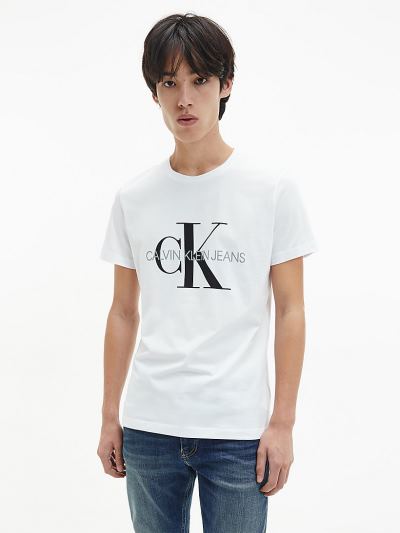 Calvin Klein Ruhák HU589391 | Calvin Klein Slim Logo Férfi Póló Világos Fehér